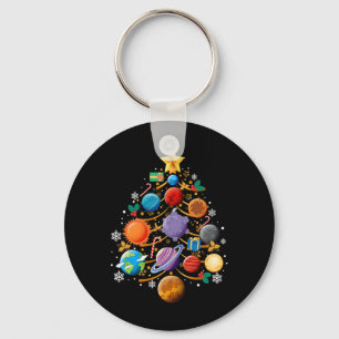 Solar System Planets Christmas Tree Astronomy Xmas Keychain
