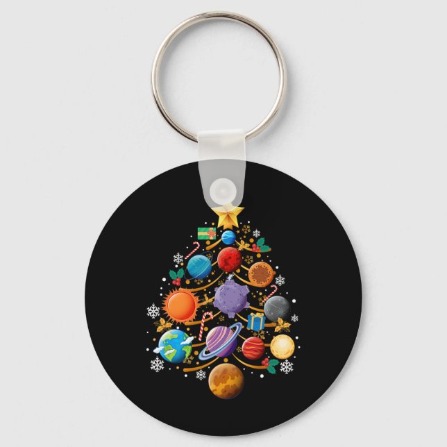 Solar System Planets Christmas Tree Astronomy Xmas Keychain (Front)