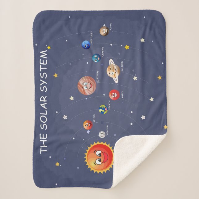 Solar System Planets jigsaw puzzle Sherpa Blanket (Front)