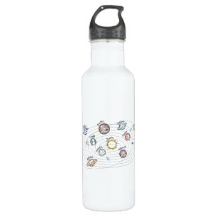 Solar System Planets Kids Knowledge Outer Space 710 Ml Water Bottle