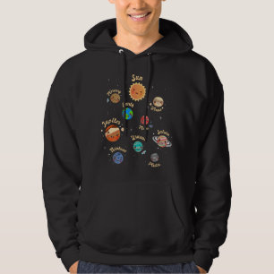 Solar System Planets Kids Knowledge Outer Space Hoodie