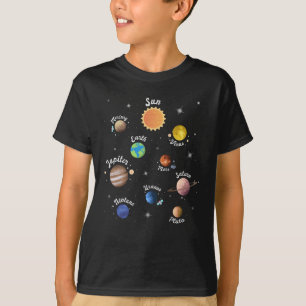 Solar System Planets Kids Knowledge Outer Space T-Shirt
