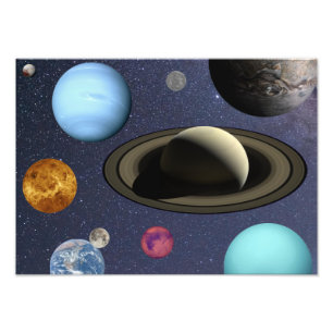 Solar system planets photo print