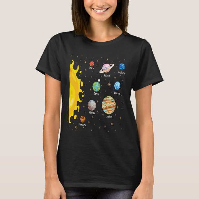 Solar System Planets Science Space Astrology Unive T-Shirt (Front)