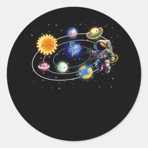 Solar System Planets Science Space Astronaut Unive Classic Round Sticker