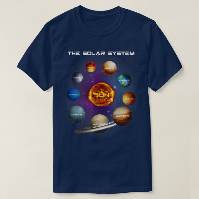 Solar System Planets Science Space Astronomy STEM  T-Shirt (Design Front)