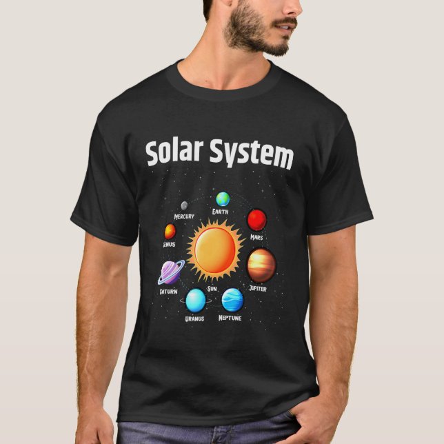 Solar System Planets Science Space Boys Girls STEM T-Shirt (Front)