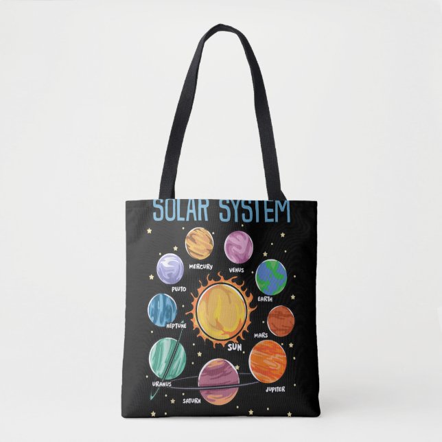 Solar System Planets Science Space Boys Girls STEM Tote Bag (Front)
