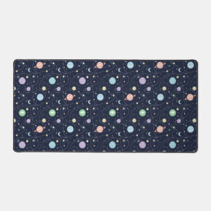 Solar System Planets Seamless Pattern Desk Mat