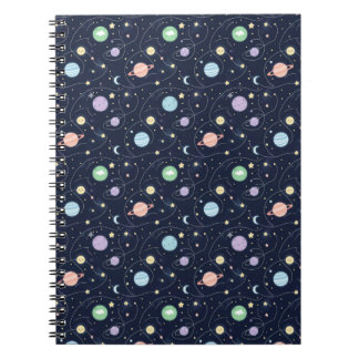 Solar System Planets Seamless Pattern Notebook