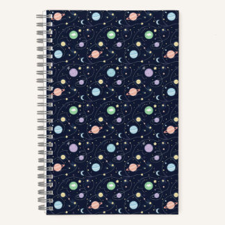 Solar System Planets Seamless Pattern Notebook