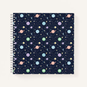 Solar System Planets Seamless Pattern Notebook