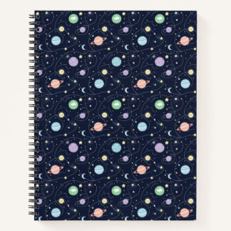 Solar System Planets Seamless Pattern Notebook