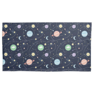 Solar System Planets Seamless Pattern Pillowcase