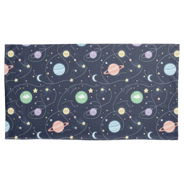 Solar System Planets Seamless Pattern Pillowcase (Front)
