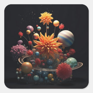 Solar System Square Sticker