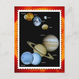 Solar System Stamp Design Postcard