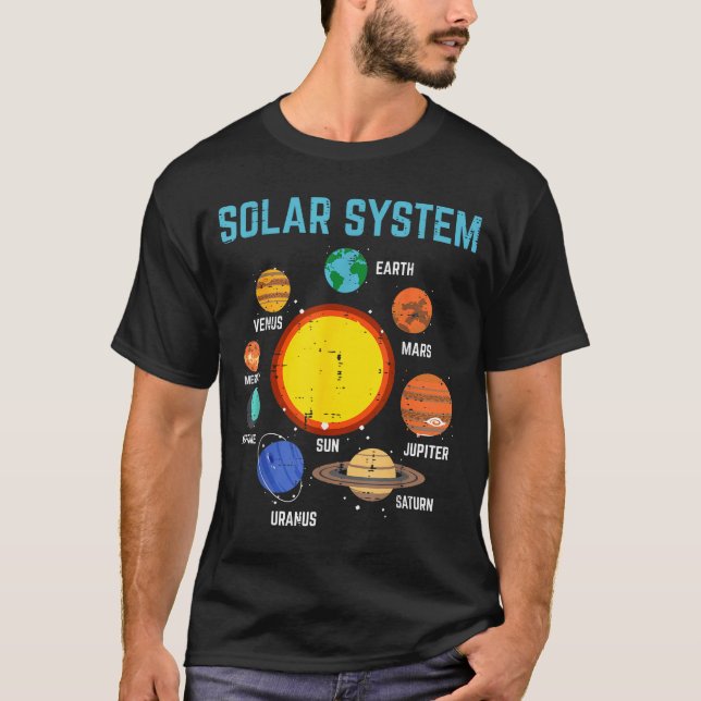 Solar System Sun Planets Galaxy Astronomy Men Wome T-Shirt (Front)