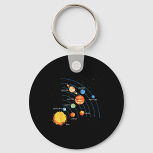 Solar System Sun Planets Orbit Space Galaxy Men Wo Keychain