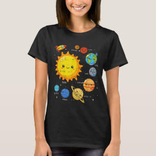Solar System Sun Planets Rocket Space Galaxy Kids  T-Shirt
