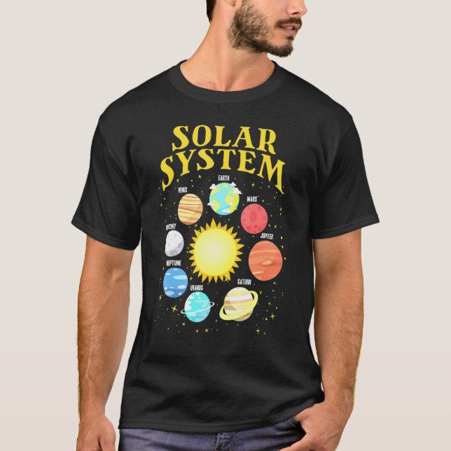 Solar System With Planets Science Space Planet 1 T-Shirt (Front)