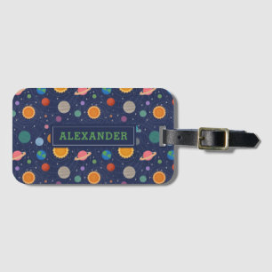 Solar System with Sun and Planets Personalized Luggage Tag