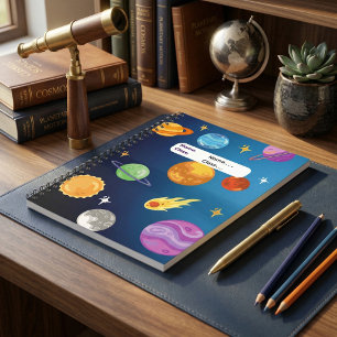 Solar System with Sun and Planets Personalized Notebook