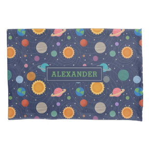 Solar System with Sun and Planets Personalized Pillowcase