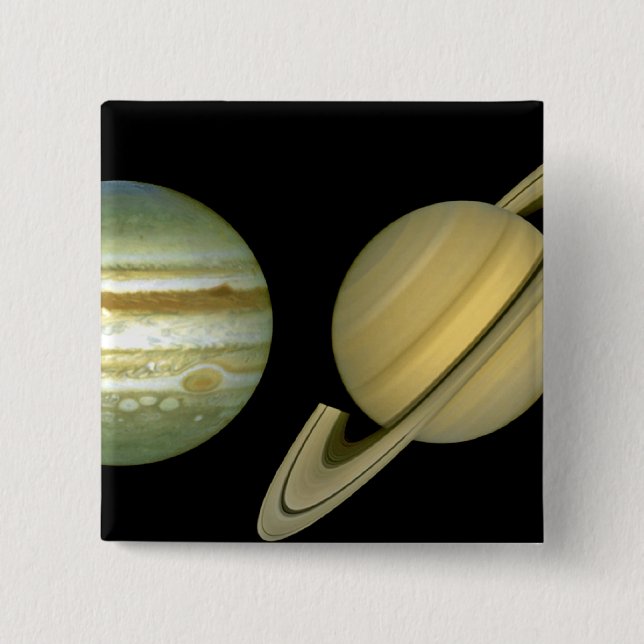 Solar Sytem ~ Long View 2 Inch Square Button (Front)
