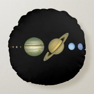 Solar Sytem ~ Long View Round Pillow