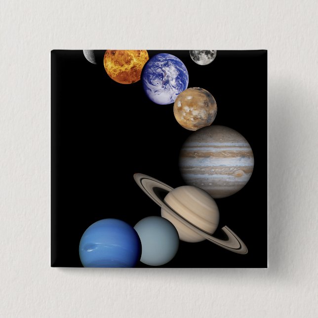 Solar Sytem Montage 2 Inch Square Button (Front)