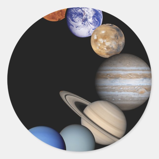 Solar Sytem Montage Classic Round Sticker (Front)