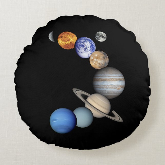 Solar Sytem Montage Round Pillow (Front)