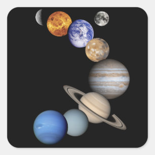 Solar Sytem Montage Square Sticker
