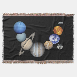 Solar Sytem Montage Throw Blanket
