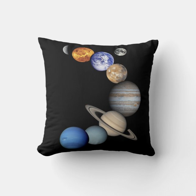 Solar Sytem Montage Throw Pillow (Front)