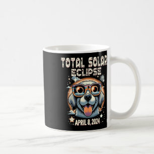 Solar Total Eclipse Dog Wearing Solar Eclipse Gles Coffee Mug