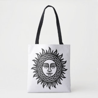 Solar Visage Sigil – Black Sun Emblem Tee Tote Bag