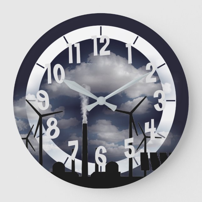 Solar Wind Power Large Clock (Front)