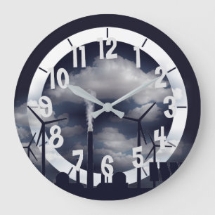 Solar Wind Power Large Clock