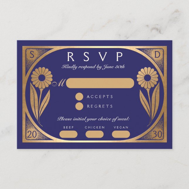 SOLARA II : Carte RSVP de mariage (Devant)