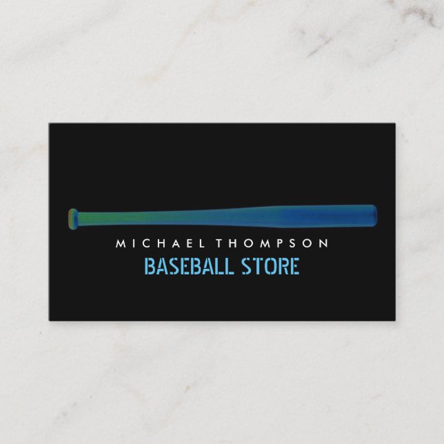 Solarized Baseball Bat, Baseball Player, Coach Business Card (Front)