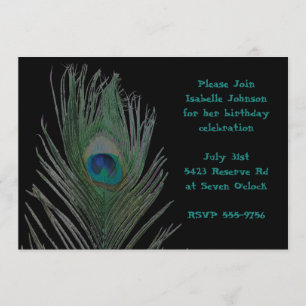 Solarized Peacock Birthday Invitation