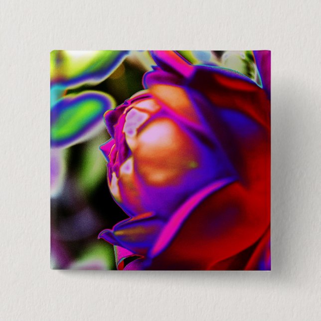 Solarized Rose by Shirley Taylor 2 Inch Square Button (Front)