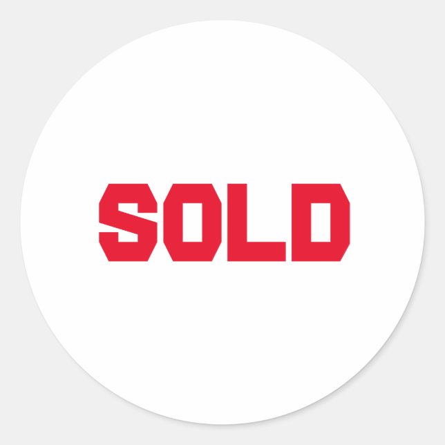 sold classic round sticker (Front)