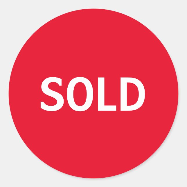 Sold Classic Round Sticker (Front)
