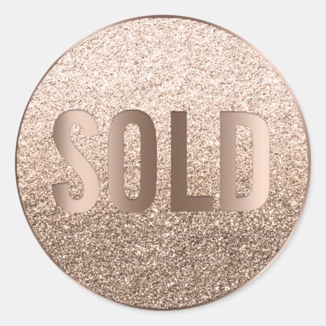 Sold Out Bronze Beige Ombre Estate Agent Classic Round Sticker (Front)