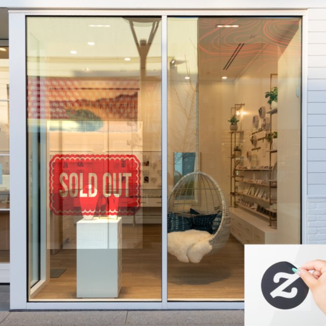 Sold Out  Window Cling (Store Window)