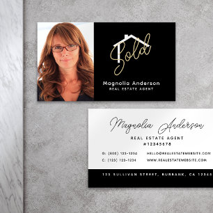 Sold Photo Real Estate Agent Business Card