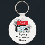 Sold Real Estate Promote Your Business Keychain<br><div class="desc">Add your agency,  name,  and phone number. The more you buy,  the less each one costs. Give one to all your associates,  customers,  friends,  neighbours,  family members,  and especially yourself.</div>